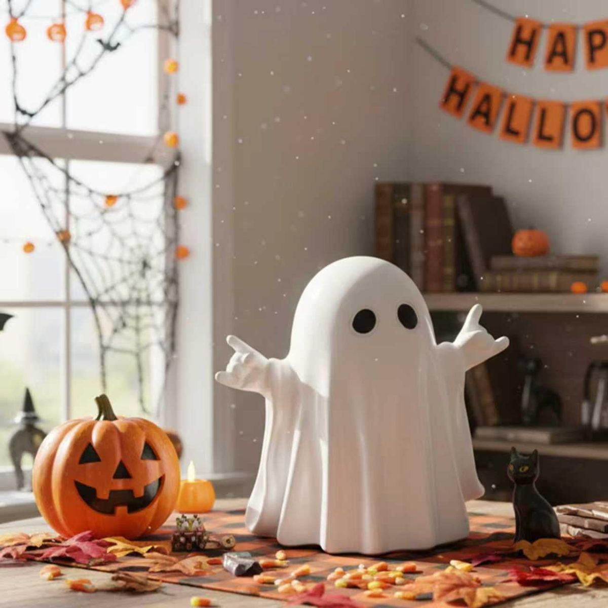 Halloween Ghost Figurine - Funny Ghost Statue, Cute Rock Ghost for Gift Props Tabletop Home Decor Ghosts Halloween Decorations Indoor