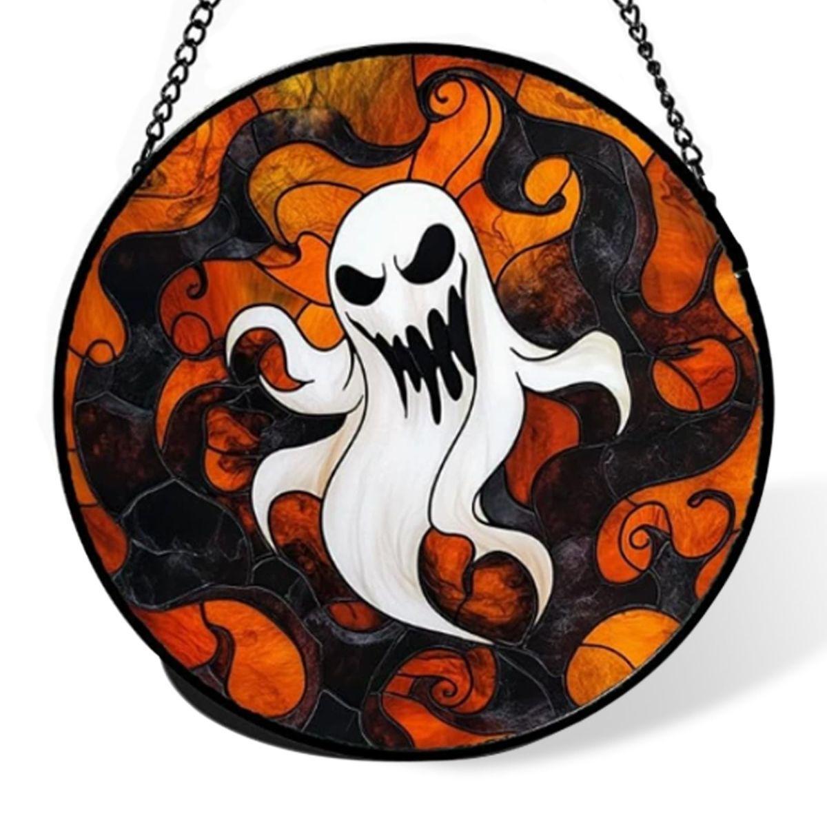 Stained Glass Window Hanging-Halloween Decorations Pumpkin Suncatcher, Fordoorsgar Denindoor Spooky Funny Sun Catchers Gothic Decor Horror Womenmen Friend - C - Size 20cm*20cm