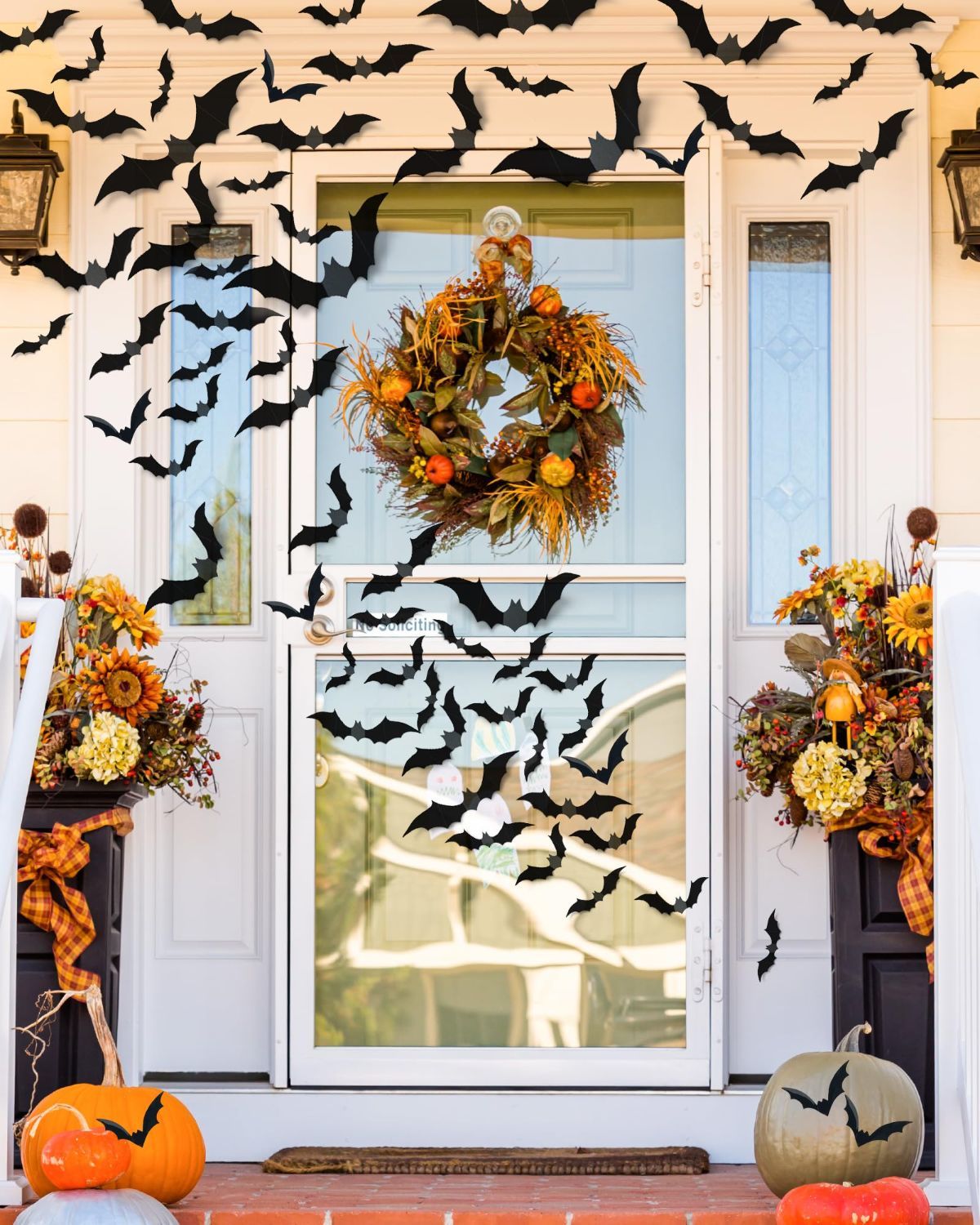 120 Pcs 3D Halloween Decorations Bats Decor,4 Sizes Bats Wall Decor Indoor | Scary Bat Stickers, Halloween Decorations for Bedroom Bathroom, Door Wall Party Decorations