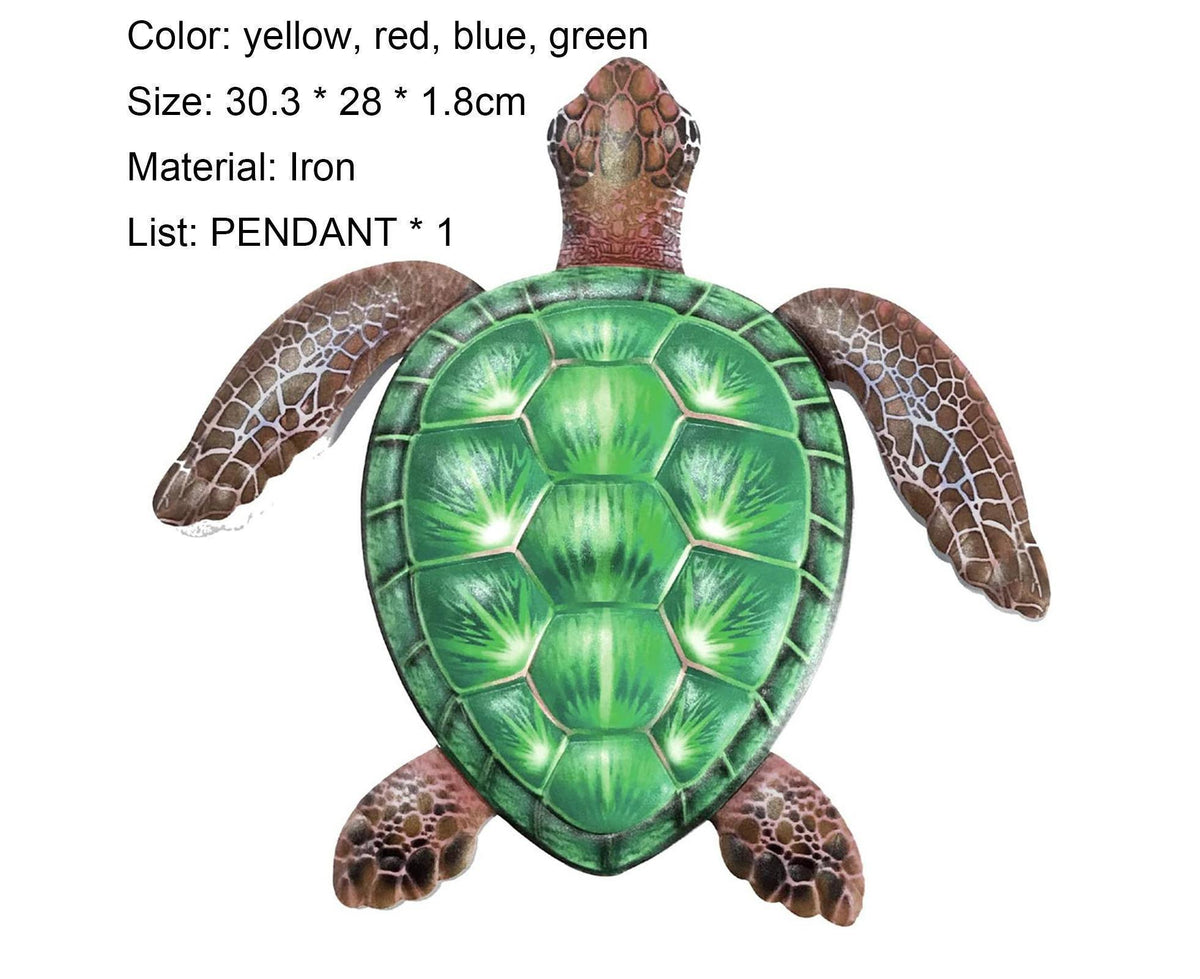 Art Pendant Exquisite Decorative Lifelike Turtle Wall Hanging Sculpture Ornament for Outdoor-Green