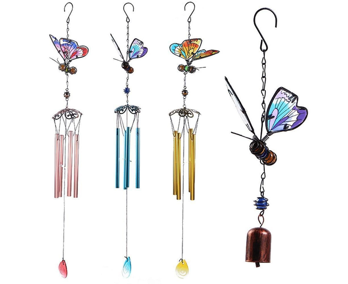 Colorful Butterfly Pendant Wind Chimes Indoor Outdoor Porch Balcony Garden Decor-Blue