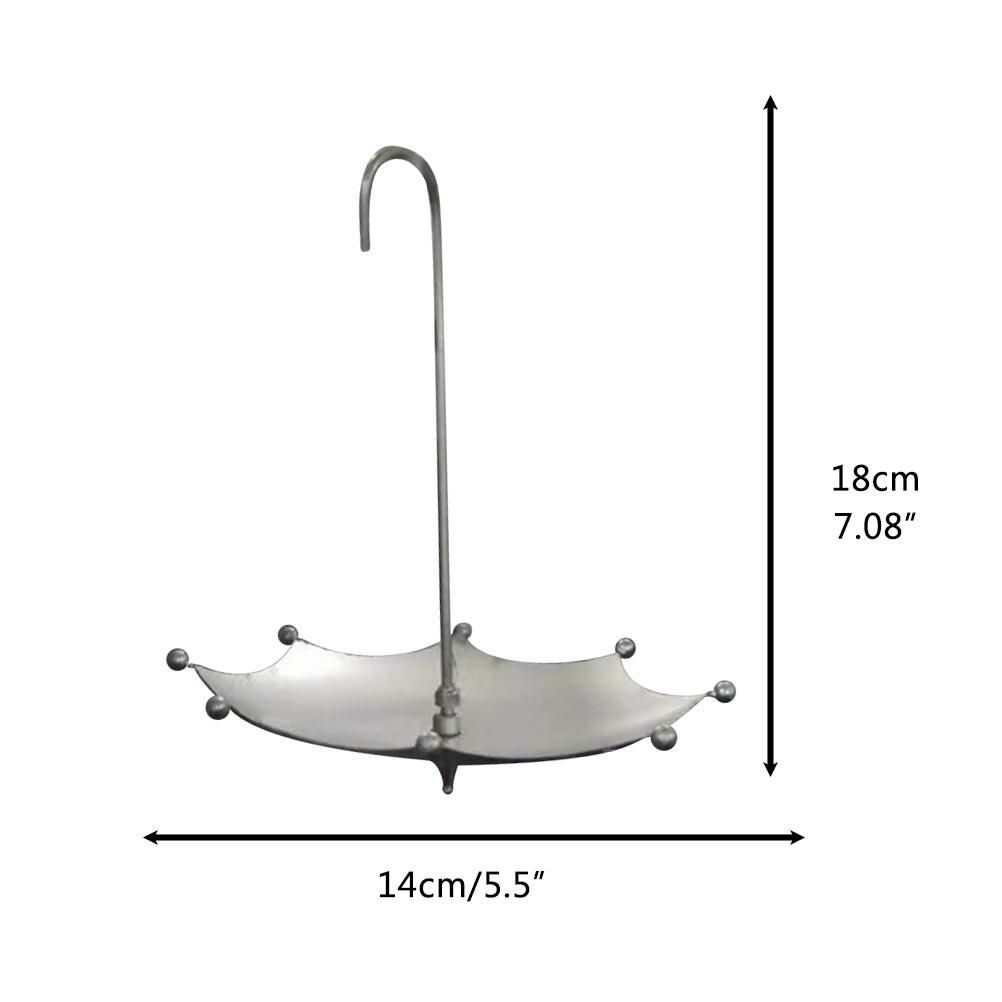 Umbrella Shaped Bird Trough Outdoor Retro Rusty Bird Feeder Bird Bath Hanging Bird Feeder Tray for Outdoors Garden Yard Decoration