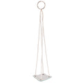 Planter Holder Flowerpot Hanging Rack Hanger with PU Leather Base Cotton Rope for GardeningGreen 10cm