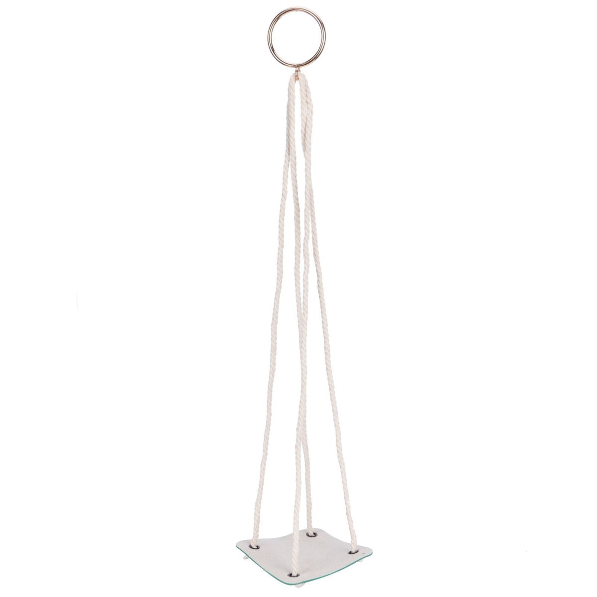 Planter Holder Flowerpot Hanging Rack Hanger with PU Leather Base Cotton Rope for GardeningGreen 10cm