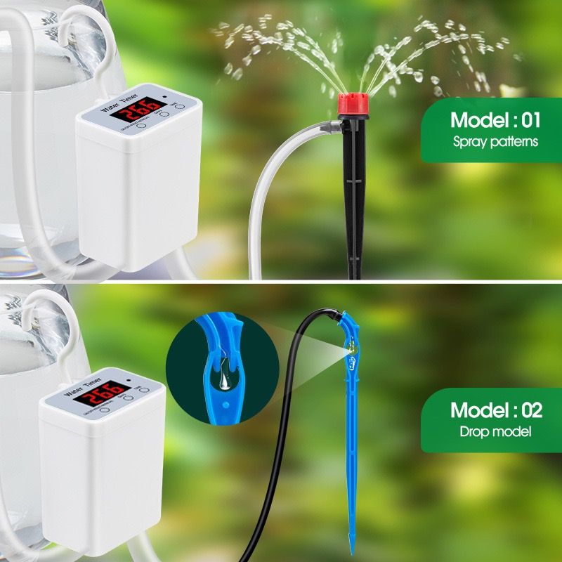 Smart Automatic Plant Watering Drip Irrigation System with Timer, Rechargeable Battery, Dual Spray & Drip Modes, Ideal for Indoor Potted Plants, Balcony Gardens, and Vacation Care (Water For 8 Plants)