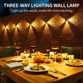 Solar Powered Outdoor Wall Light with Triple-Sided Glow, 5 Lighting Modes, Dusk-to-Dawn Auto On/Off, Weatherproof LED Accent Lamp for Patio, Fence, Staircase, and Garden Wall Decor (12PCS, Warm White)