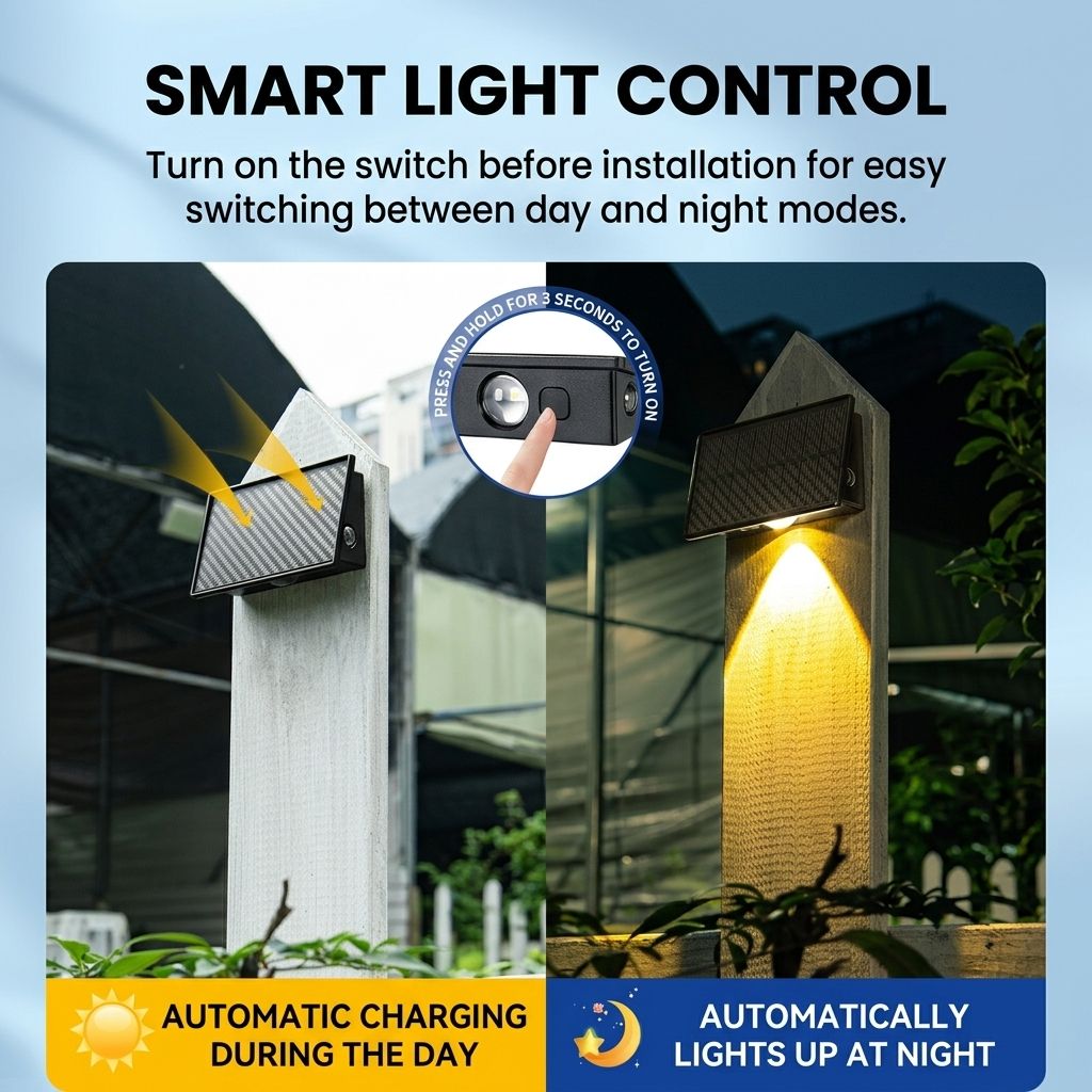 Solar Powered Outdoor Wall Light with Triple-Sided Glow, 5 Lighting Modes, Dusk-to-Dawn Auto On/Off, Weatherproof LED Accent Lamp for Patio, Fence, Staircase, and Garden Wall Decor (12PCS, Warm White)