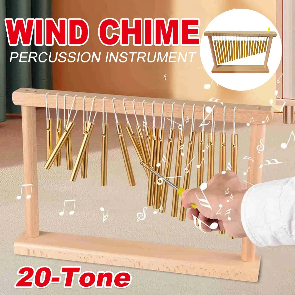 20 Tone Wind Chime Instrument for Home Garden and Musical Decoration Gift