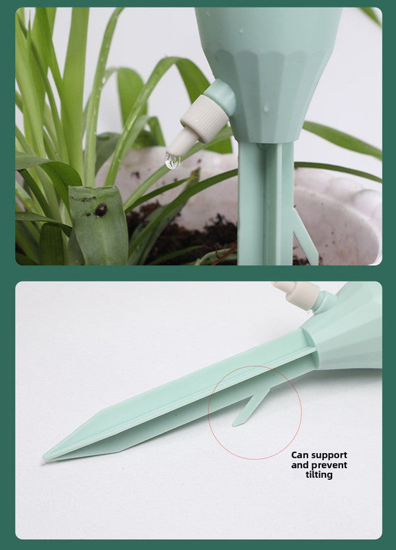 2 PCS Automatic Self-Watering Plant Spikes Adjustable Drip Irrigation System for Indoor Outdoor Garden Pots Holiday Care Green and White