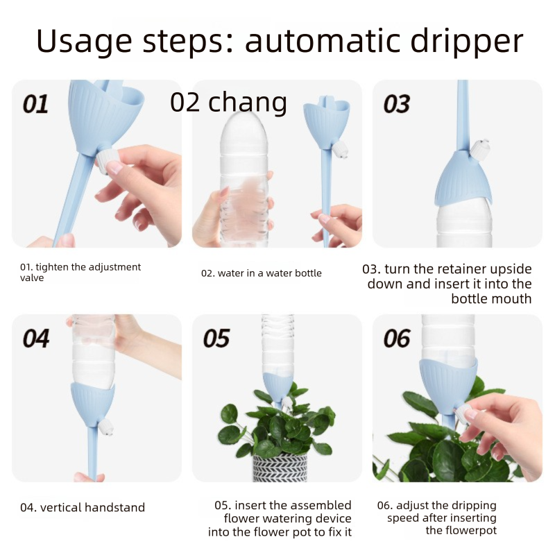 5-PCS Green Automatic Plant Watering Spikes with Adjustable Flow Control Universal Fit 5 Pack for Indoor and Outdoor Potted Plants Reliable Gardening Solution for Local Homes